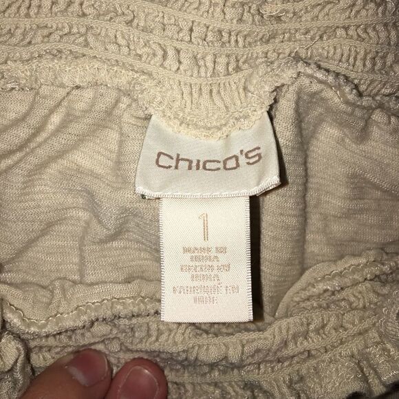 NWOT Chico's Smocked Off-the-Shoulder Top - Picture 4 of 4